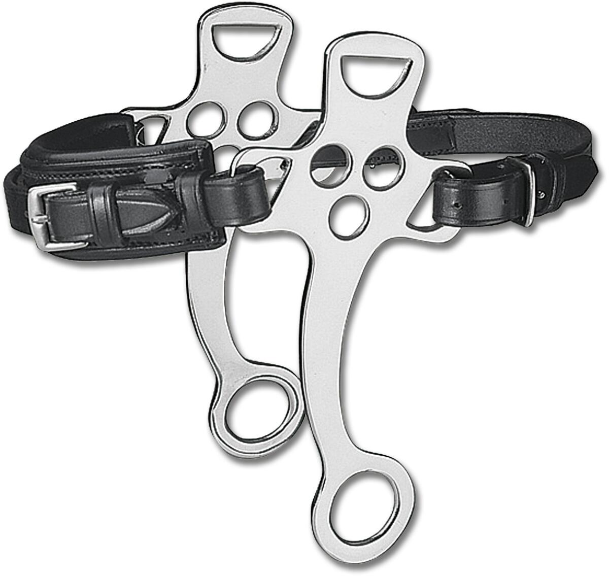 Waldhausen Hackamore mit Ledernaseriemen, schwarz, Anzüge 19cm