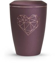 Urna per animali Völsing Karat Edition, cuore geometrico, velvet berry, 2,8 L