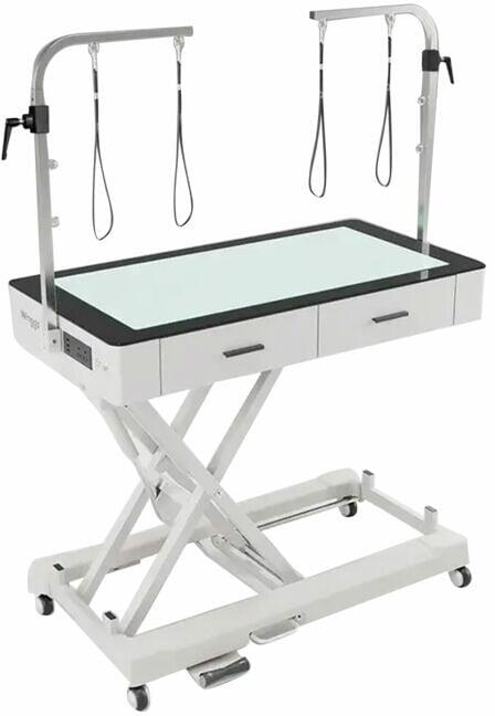 Waggz Roll-Bright LED Trimmtisch mit Schubladen, elektrisch, 102x66x32-101,5cm