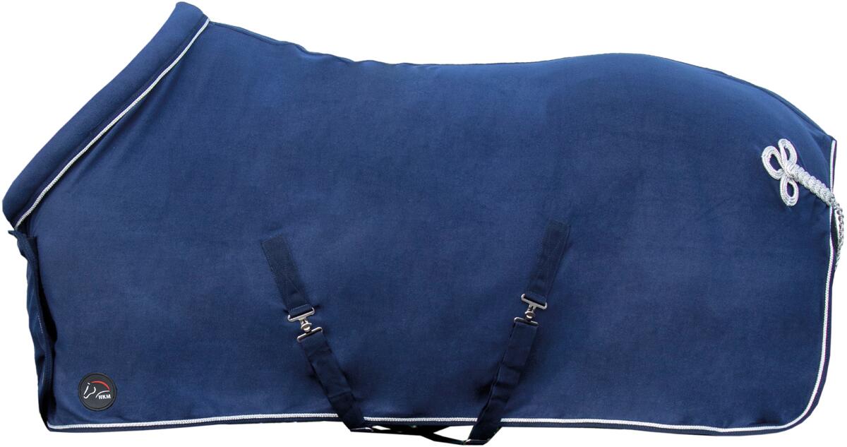 HKM Abschwitzdecke mit Kragen, dunkelblau, 145cm