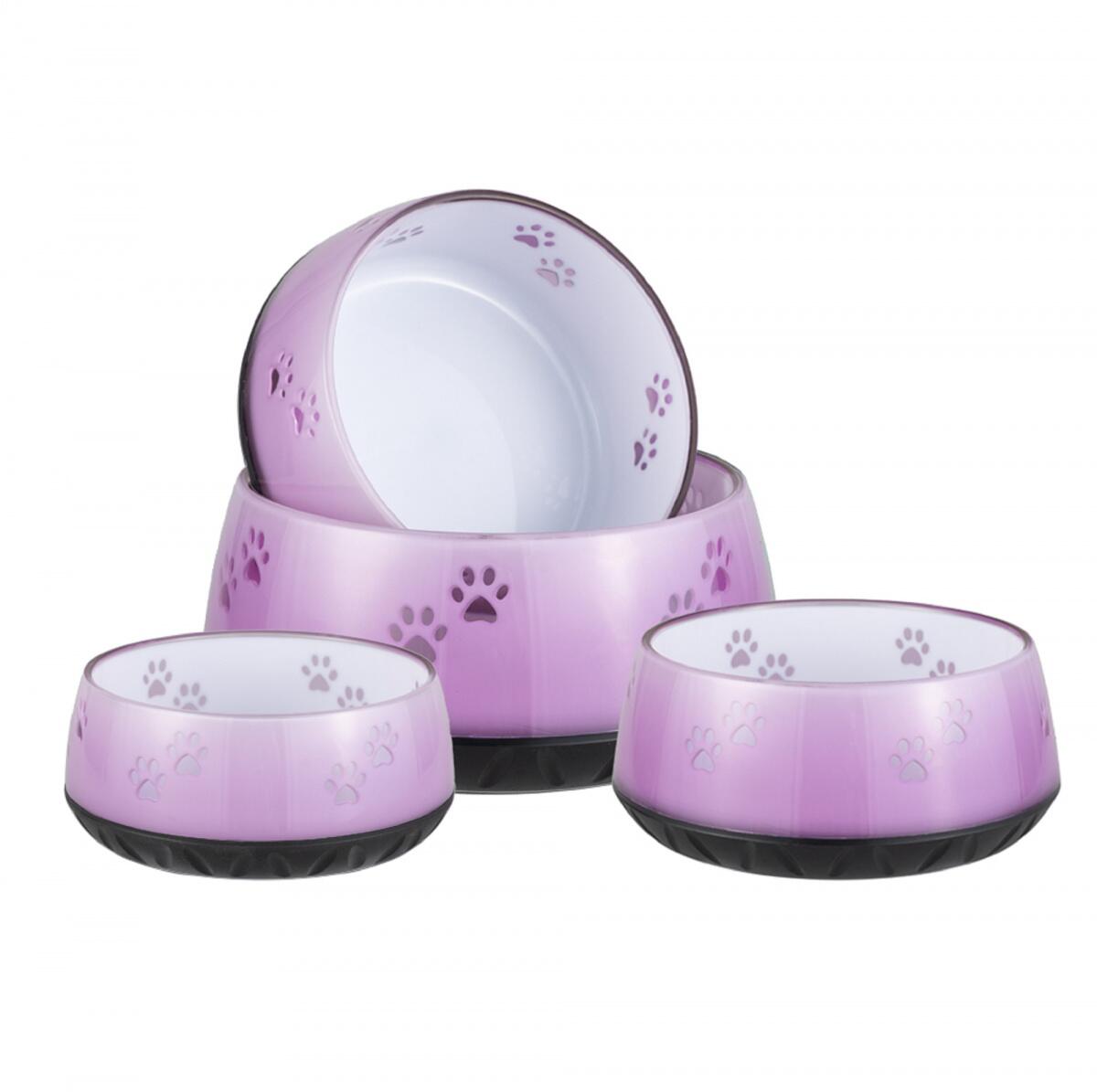 EHASO Futternapf mit Pfötchenmotiv, Lavendel, 330ml