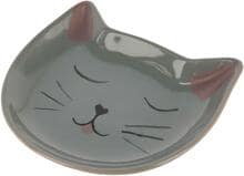 KERBL Pet Kitty Keramikteller, grau, 14x14x2cm