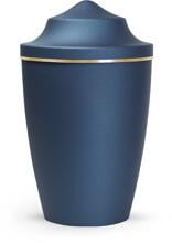 Urna per animali Völsing Lina Edition, fascia dorata spazzolata, velluto blu navy, 2,8 L