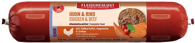 Fleischeslust Senior Huhn & Rind Hundefutter, 12x800g
