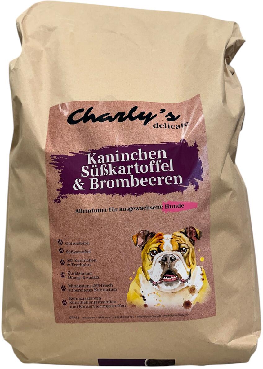 charlys delicate Trockenfutter mit Kaninchen, Süßkartoffeln & Brombeeren, 12kg