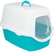 Trixie Vico Katzentoilette mit Haube, 40x40x56cm, türkis/weiß