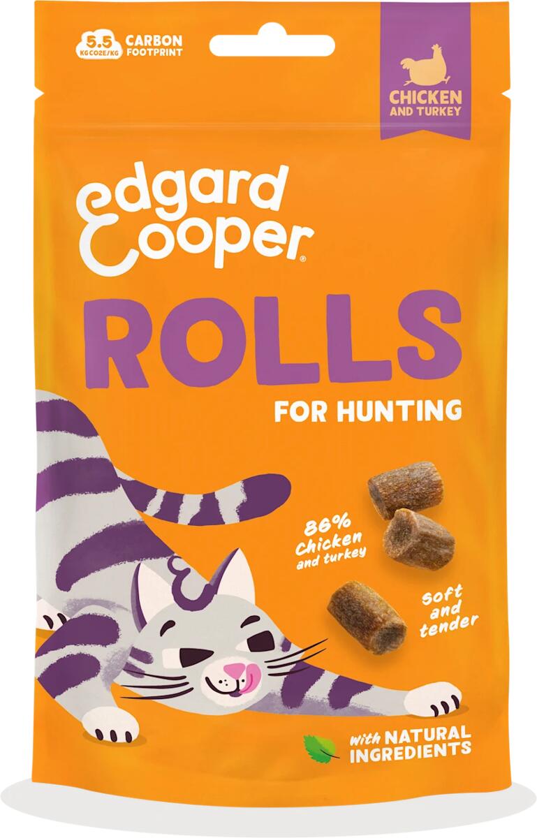 Edgard Cooper Rolls Katzensnacks, Huhn & Truthahn, 45g