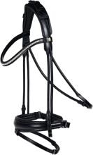 Briglia snaffle Waldhausen S-Line Grace, combinata svedese, nera, VB