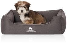 Knuffelwuff Leano orthopädisches Hundebett, 85x63cm, schwarz