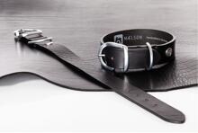 Collare Mealson Ecoskin CollR, Onyx/Metal, 70/45, 56-62x4,5 cm