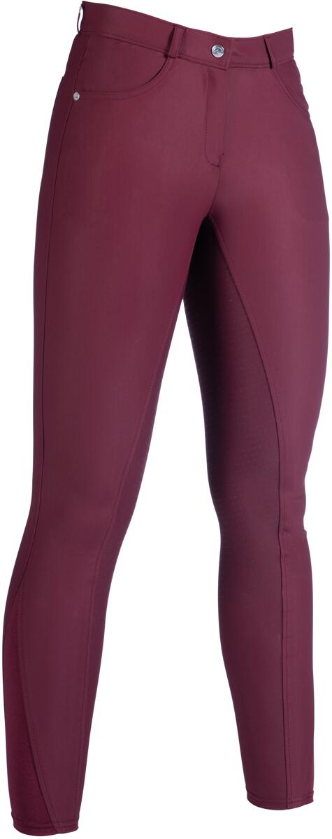 HKM Luna Reithose, Silikon-Vollbesatz, weinrot, 48