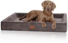 Letto ortopedico per cani Knuffelwuff Santiago, 70x50 cm, grigio-marrone