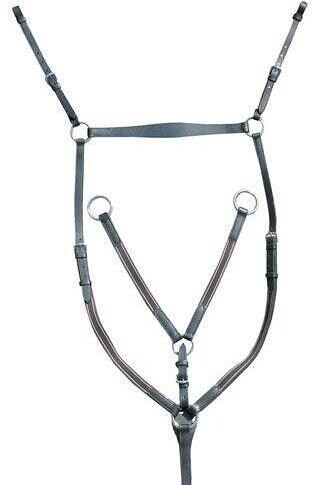 HKM Vorderzeug mit Martingal, silberfarbige Beschläge, schwarz, Vollblut