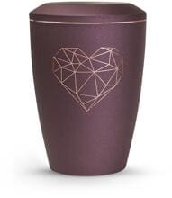 Urna per animali Völsing Karat Edition, cuore geometrico, velvet berry, 0,5 L
