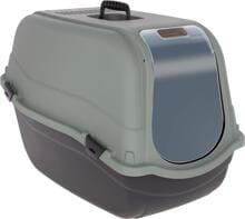 KERBL Pet Emma Eco XL Katzentoilette, schwarz/grüngrau, 65x44x46cm