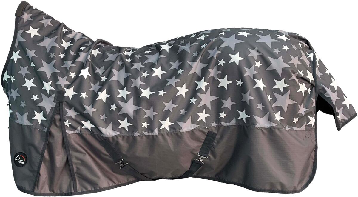 HKM Pittsburgh Stars Highneckdecke, 600D, 300g Füllung, hellgrau, 135cm
