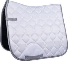 Cuscinetto da sella HKM Dressage Competition, bianco/argento, dressage