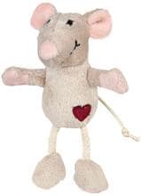 Topo Trixie, peluche, erba gatta, beige, 11 cm