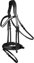 Briglia snaffle Waldhausen X-Line Evermore, combinata svedese, nero/nero