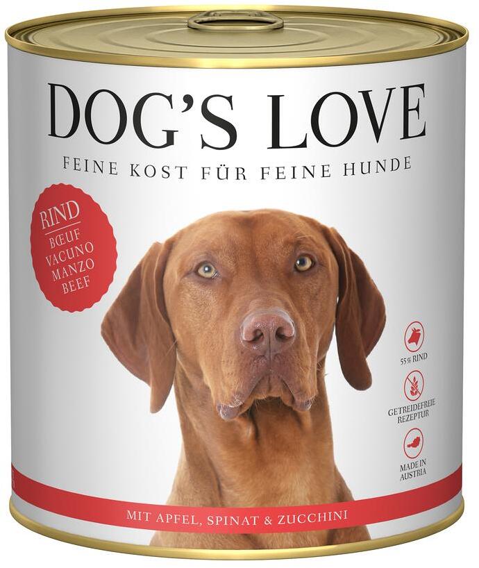 DOGS LOVE Adult Nassfutter mit Rind, 6x800g
