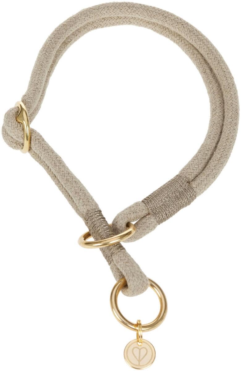 PALOPA Mila Slim Hundehalsband, Leinen, nature, 50cm
