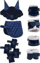 HKM Cuddle Pony Set da equitazione Starter, blu scuro