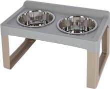 KERBL Pet Lifter Mangiatoia, 2x2000 ml, grigio/taupe, 57x35x30 cm