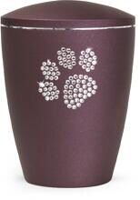 Urna per animali Völsing Elegance Edition, zampa in cristallo, velvet berry, 0,5 L