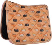 Cuscinetto da sella HKM Naples, arancio/grigio pastello, dressage per pony