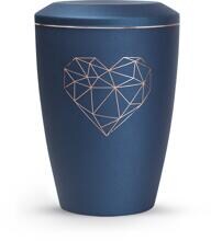 Urna per animali Völsing Karat Edition, cuore geometrico, velluto blu navy, 0,5 L