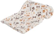 Coperta Trixie Lingo, morbido pile, 100x75cm, bianco/beige