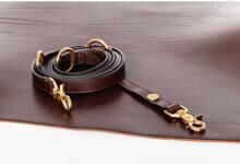 Mealson Ecoskin LeasH Hundeleine, 210x2cm, Mokka/Brass