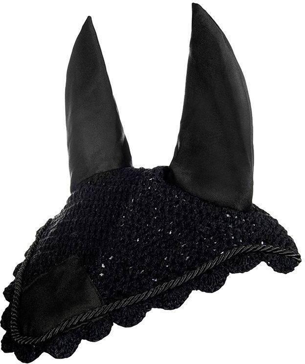 HKM Fliegenhaube, schwarz/schwarz, Pony