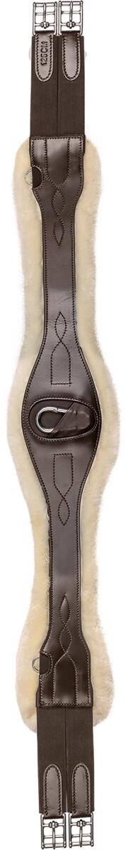 Waldhausen Ledersattelgurt mit ECO Wool, braun, 135cm