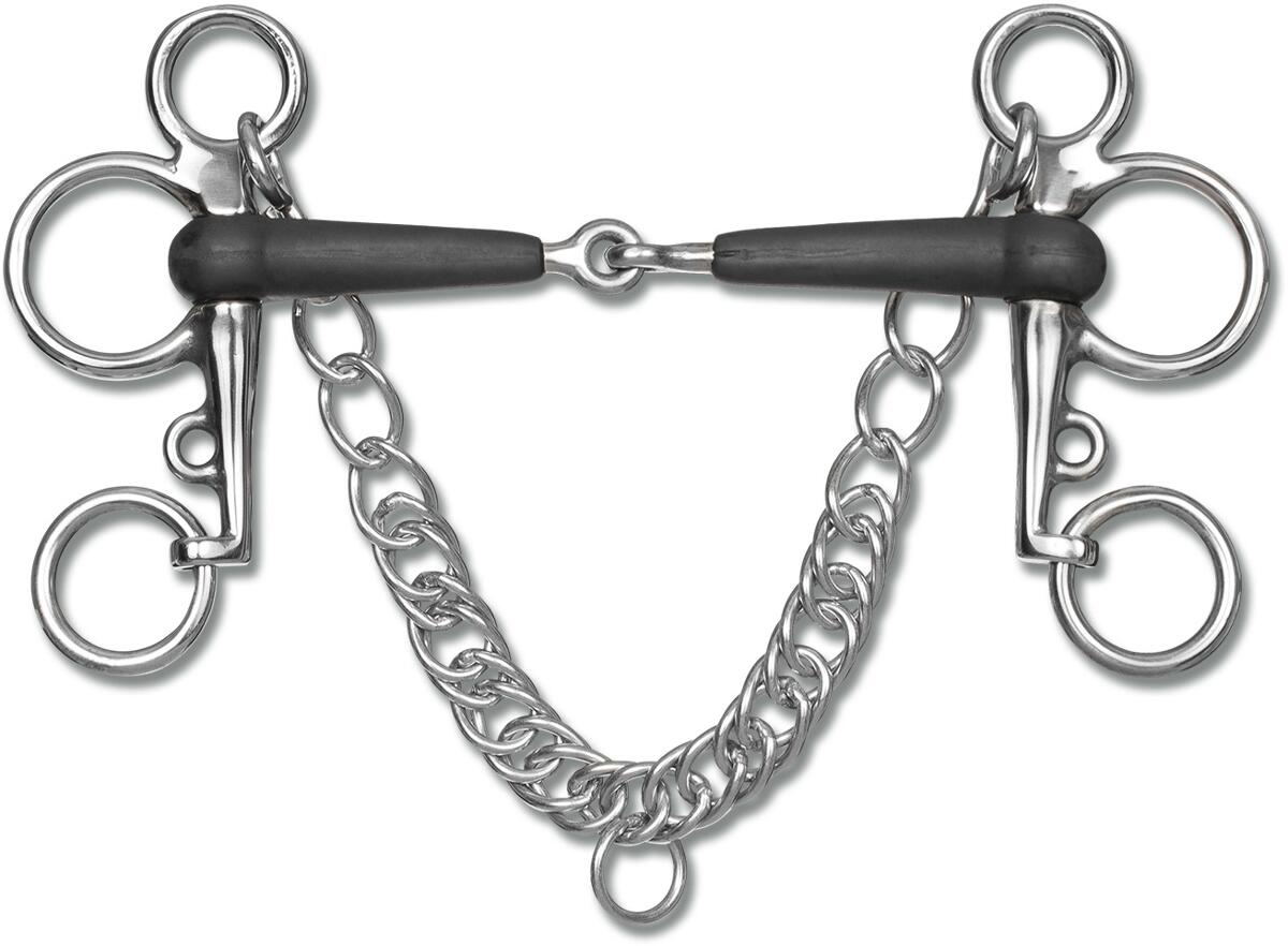 Waldhausen Gummi-Pelhamgebiss, einfach gebrochen, 14,5cm