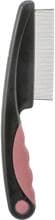 Trixie flea and dust comb, 15cm, dark grey/old pink