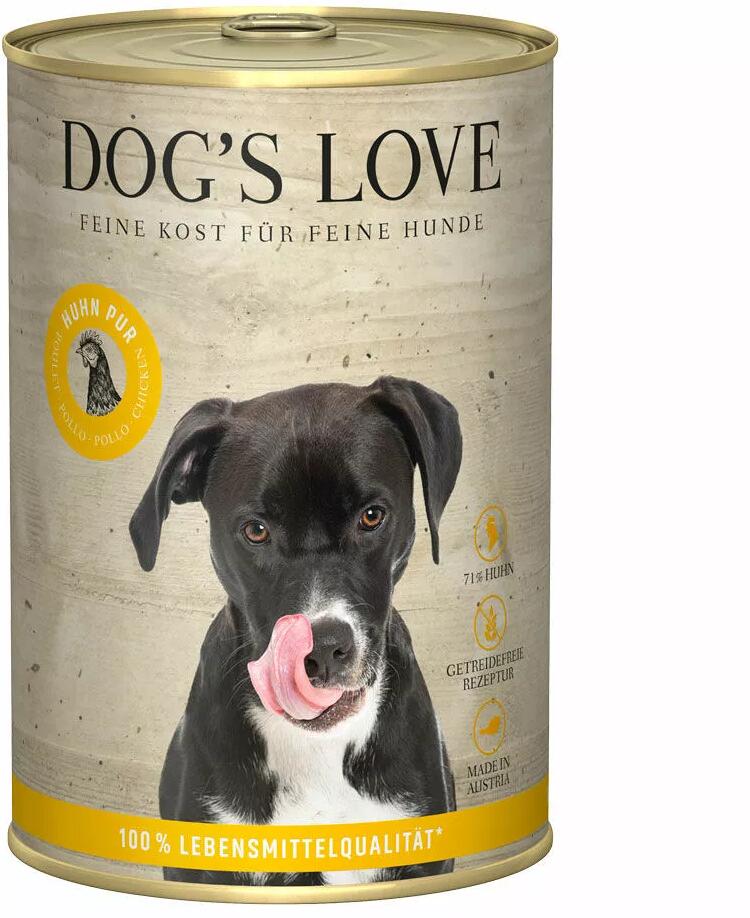 DOGS LOVE PUR Ergänzungsfutter, 6x400g, Huhn
