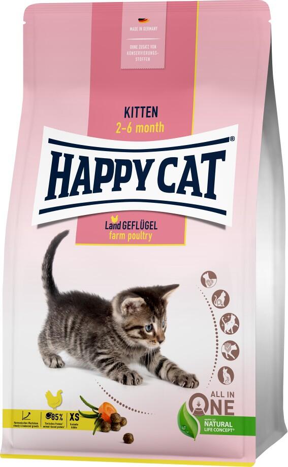 HappyCat Kitten | mit Land-Geflügel | Katzenfutter | 1,3 kg