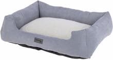 KERBL Pet Zoe Kuschelbett, grau/weiß, 75x58x19cm