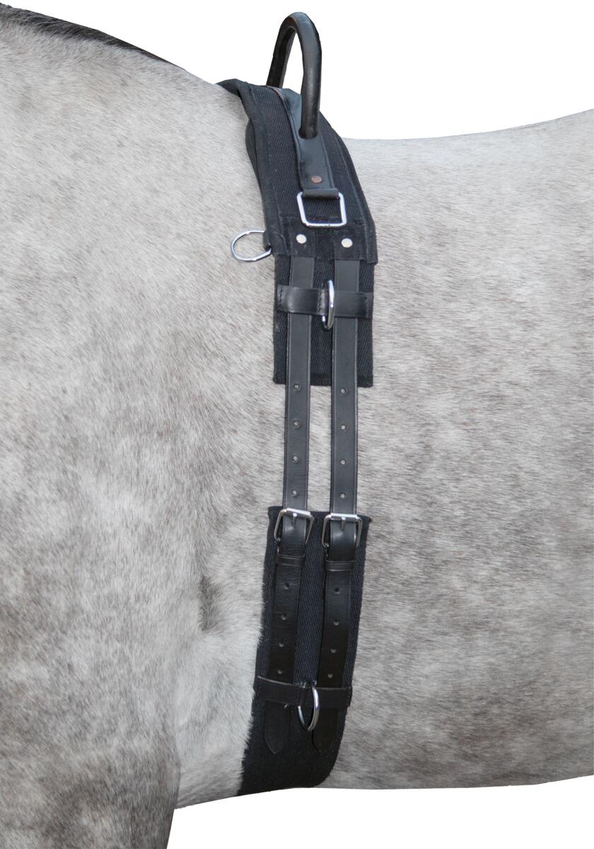 HKM Longiergurt mit Haltegriff, schwarz, Vollblut/Warmblut