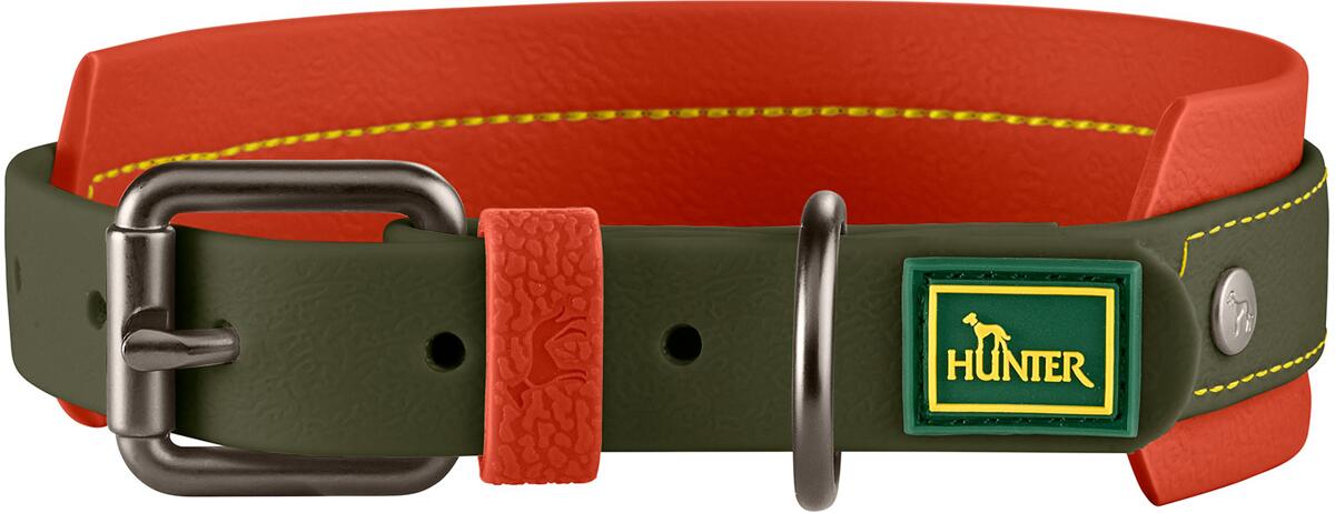 HUNTER Havanna Halsband, Kunststoff, grün/orange, 45