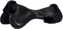 Sottosella Acavallo in memory foam, Gel Grip, piatto, bordo in pelle di agnello, taglia unica, nero