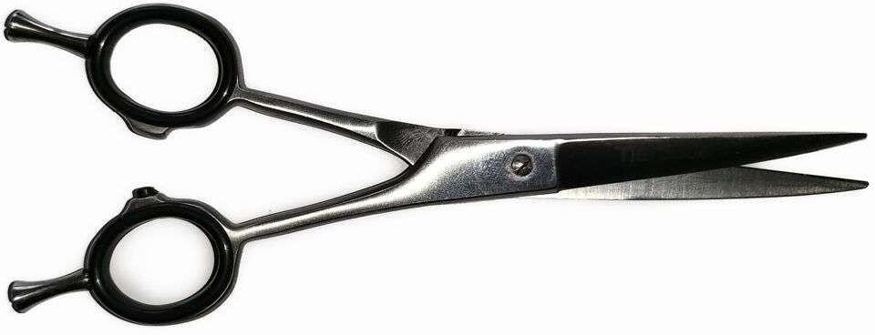 Tierbude Tierhaarschere mit Fingerhaken, gebogen, 15cm