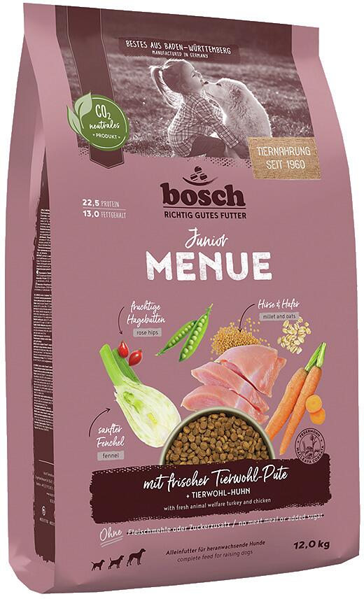 Bosch HPC Menue Junior Tierwohl-Pute Trockenfutter mit Hafer & Hirse, 12kg