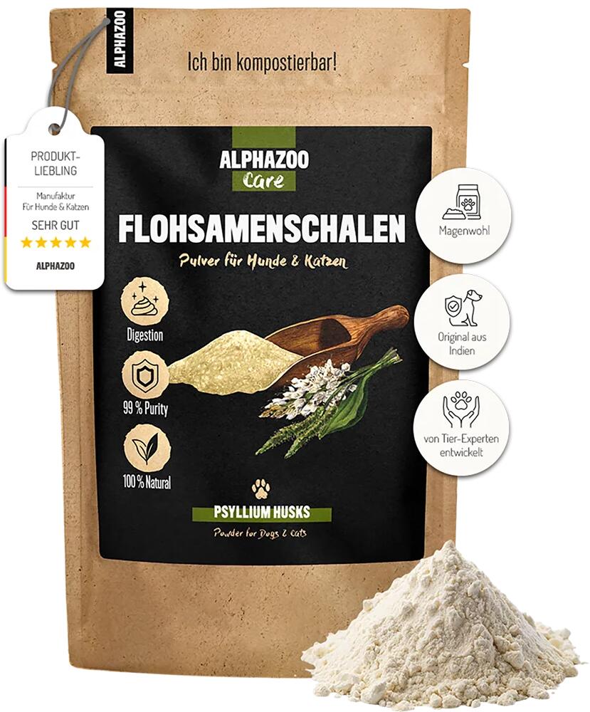 Alphazoo Flohsamenschalen gemahlen, 250g