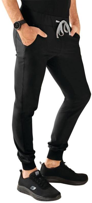 CLINIC DRESS Herren Hose, Saumbündchen, schwarz, Gr. XL