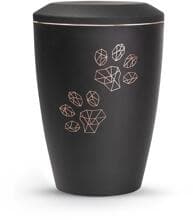 Urna per animali Völsing Karat Edition, zampe geometriche, velluto nero, 1,5 L