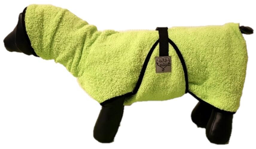 Tierbude Bademantel, grün, 3XS