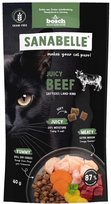 Sanabelle Juicy Trockenfutter mit Land-Rind, 40g