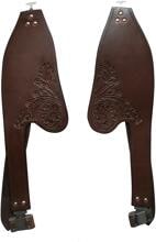 Parafanghi Freemax Western Cow, marrone scuro, taglia S, decorazione floreale